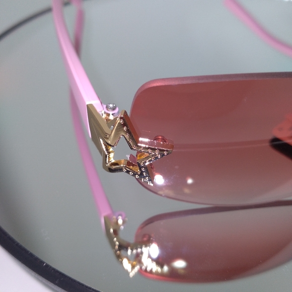 Pink Gold Star Square Sunglasses - Picture 7 of 7